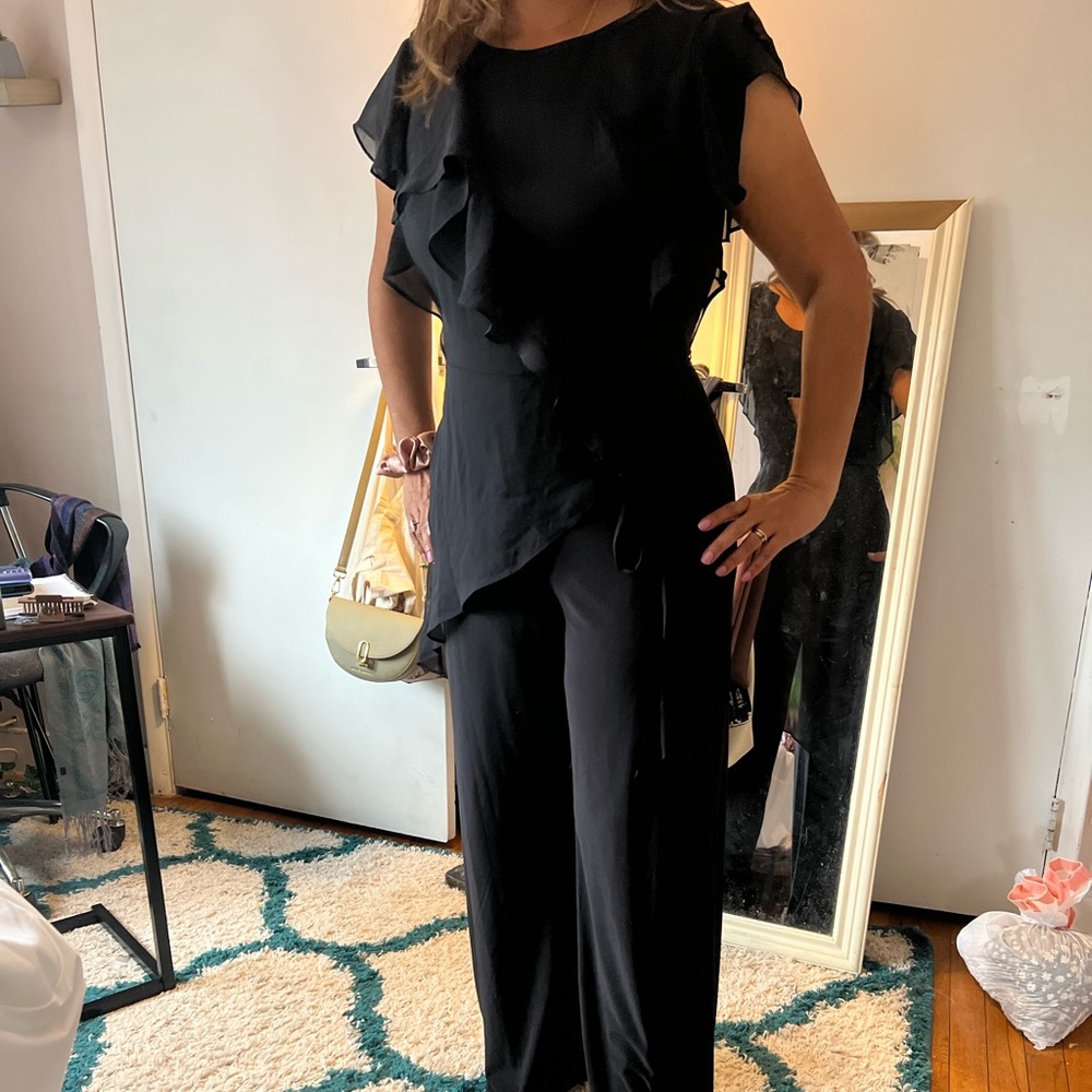 Black Draped Jumpsuit